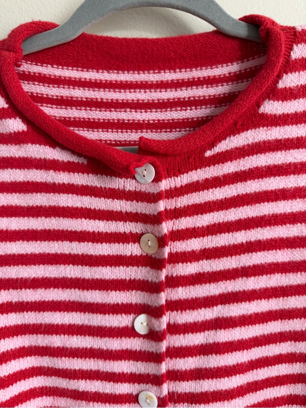 Red & White Striped Button-Front Knit Top - Picture 4 of 5